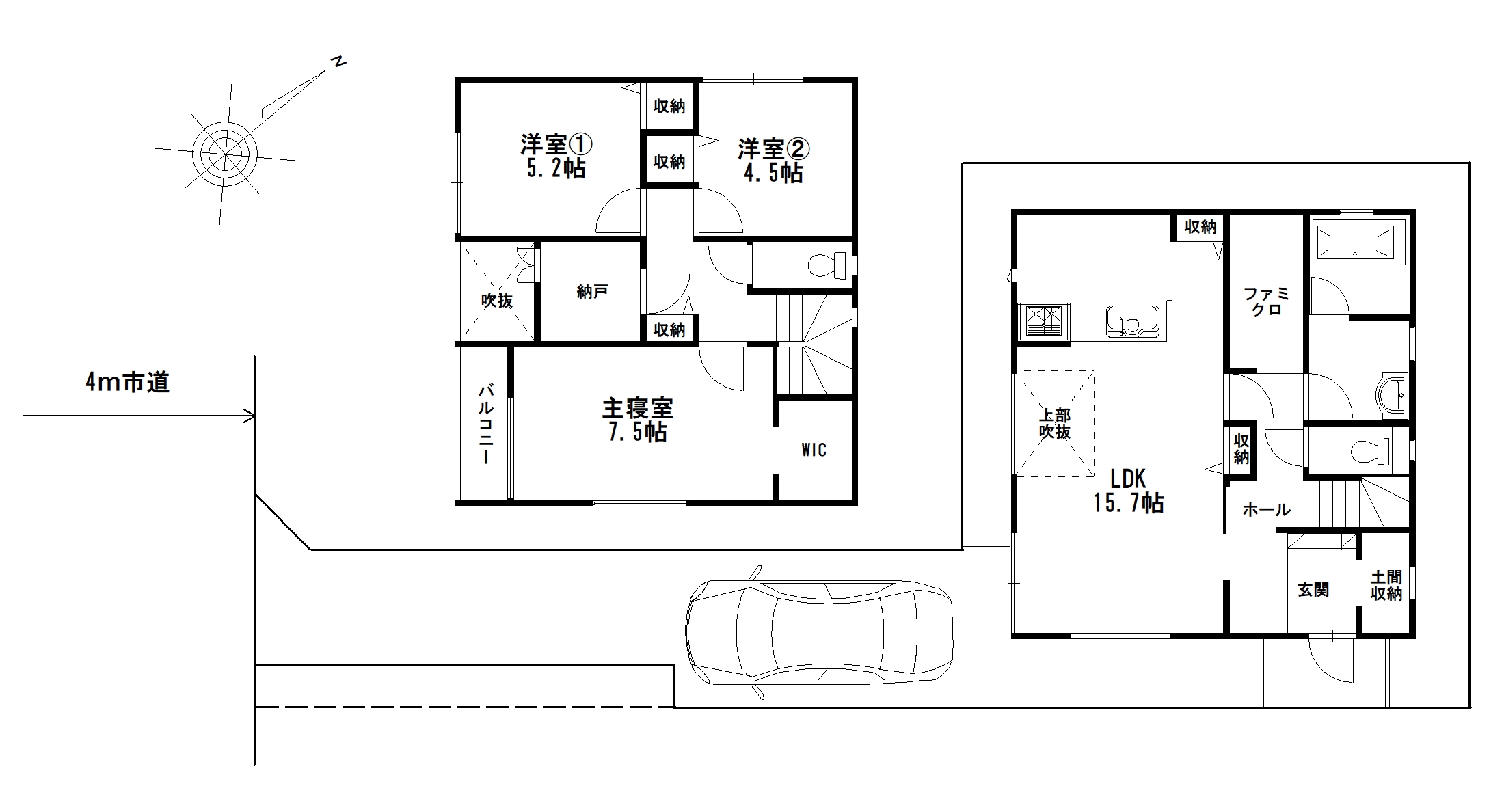 区画間取り図