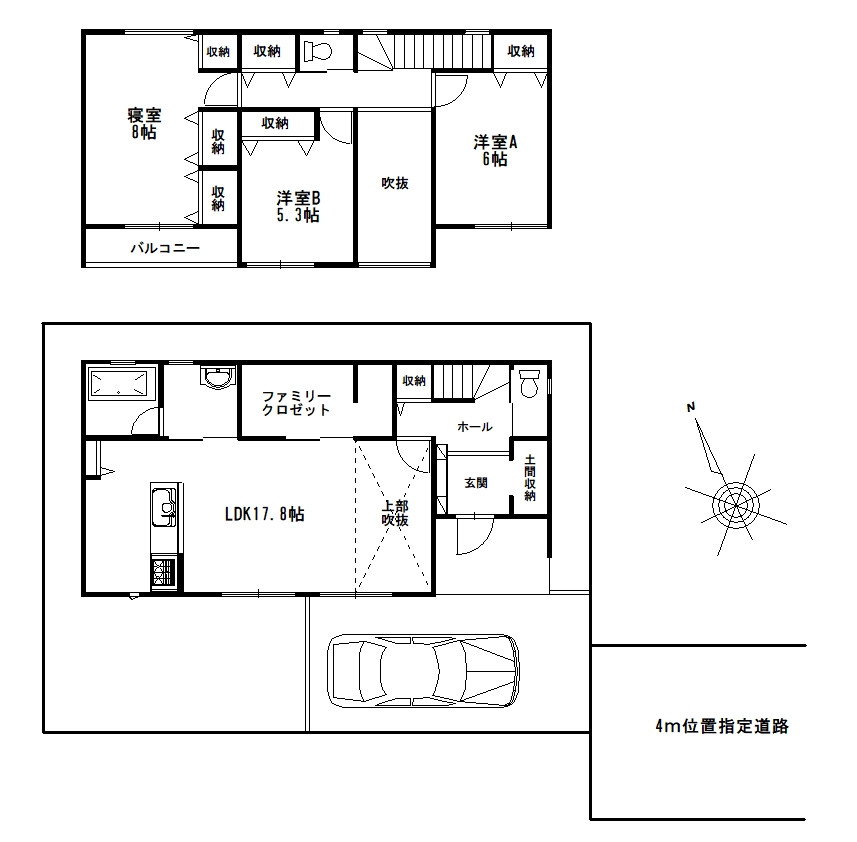 区画間取り図